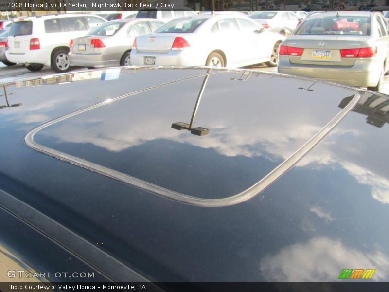 Nighthawk Black Pearl / Gray 2008 Honda Civic EX Sedan