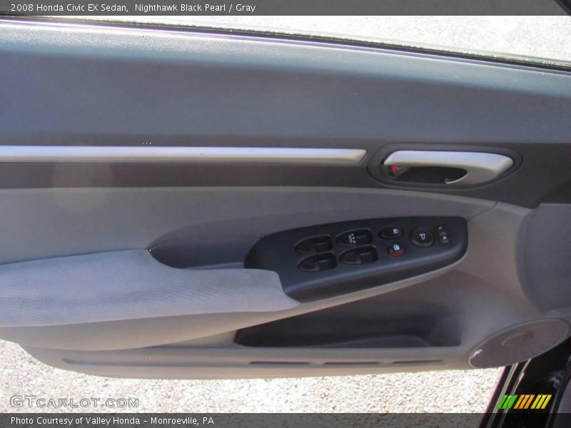 Nighthawk Black Pearl / Gray 2008 Honda Civic EX Sedan
