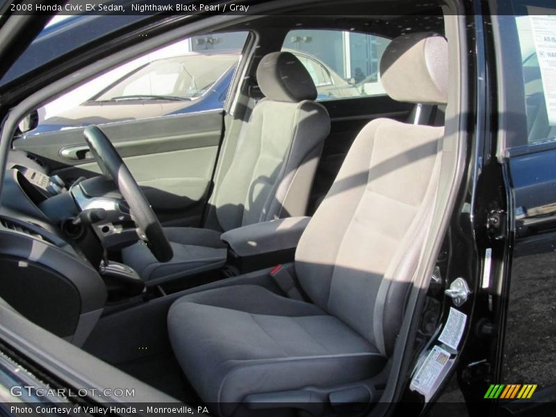Nighthawk Black Pearl / Gray 2008 Honda Civic EX Sedan