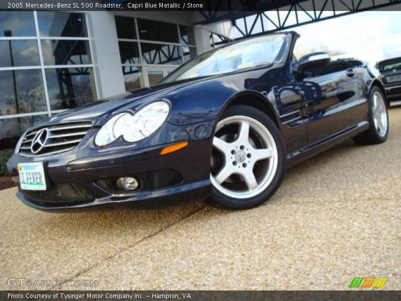 Capri Blue Metallic / Stone 2005 Mercedes-Benz SL 500 Roadster
