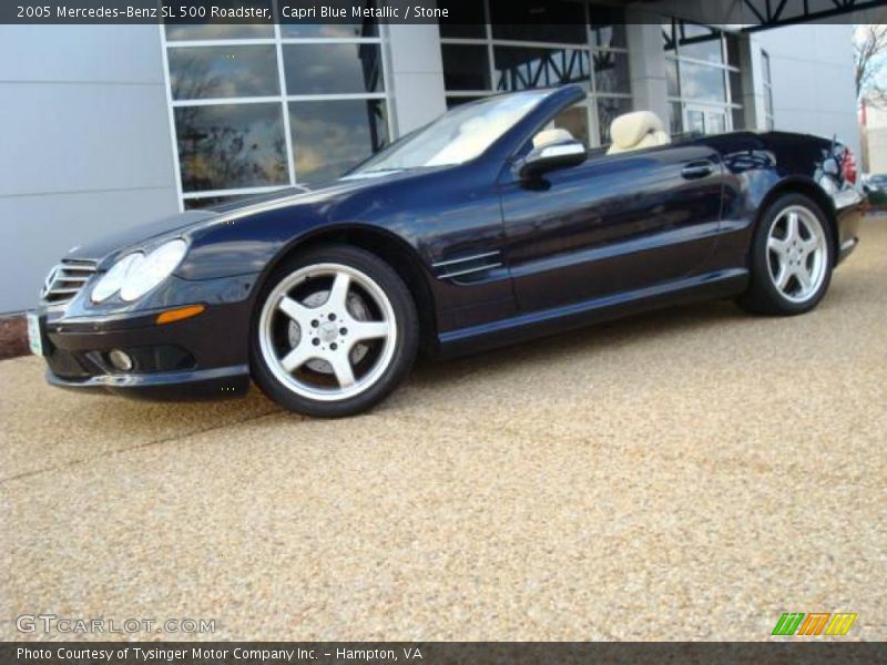 Capri Blue Metallic / Stone 2005 Mercedes-Benz SL 500 Roadster