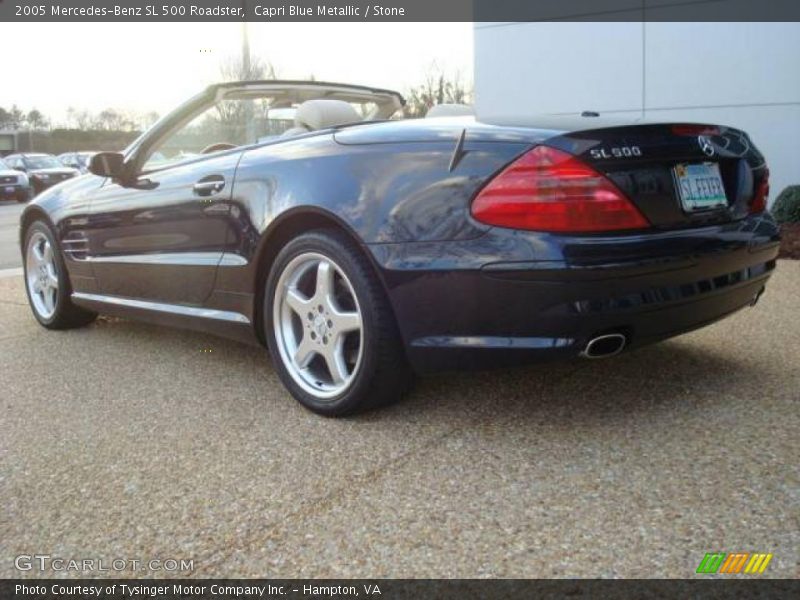 Capri Blue Metallic / Stone 2005 Mercedes-Benz SL 500 Roadster