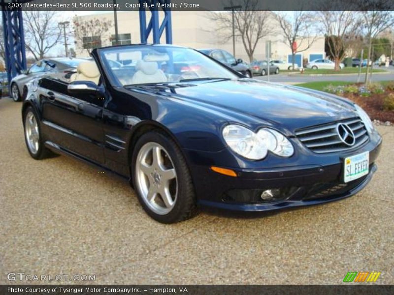Capri Blue Metallic / Stone 2005 Mercedes-Benz SL 500 Roadster