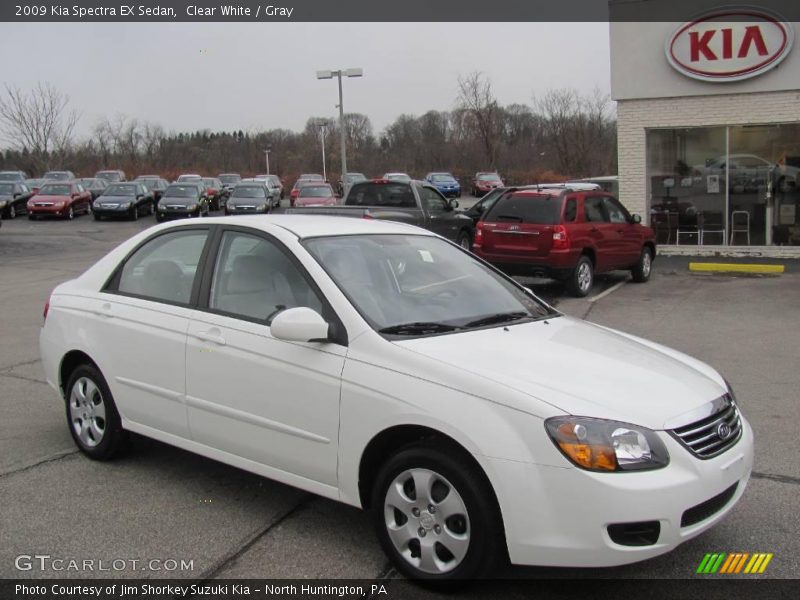 Clear White / Gray 2009 Kia Spectra EX Sedan