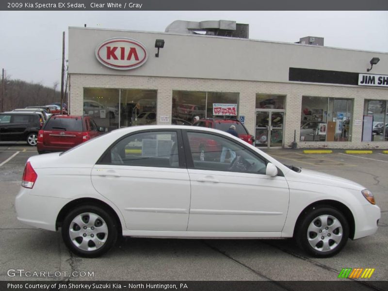 Clear White / Gray 2009 Kia Spectra EX Sedan