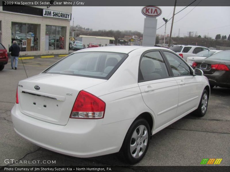 Clear White / Gray 2009 Kia Spectra EX Sedan