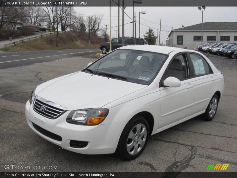 Clear White / Gray 2009 Kia Spectra EX Sedan