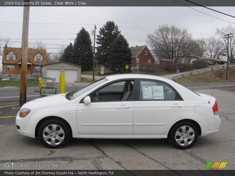 Clear White / Gray 2009 Kia Spectra EX Sedan