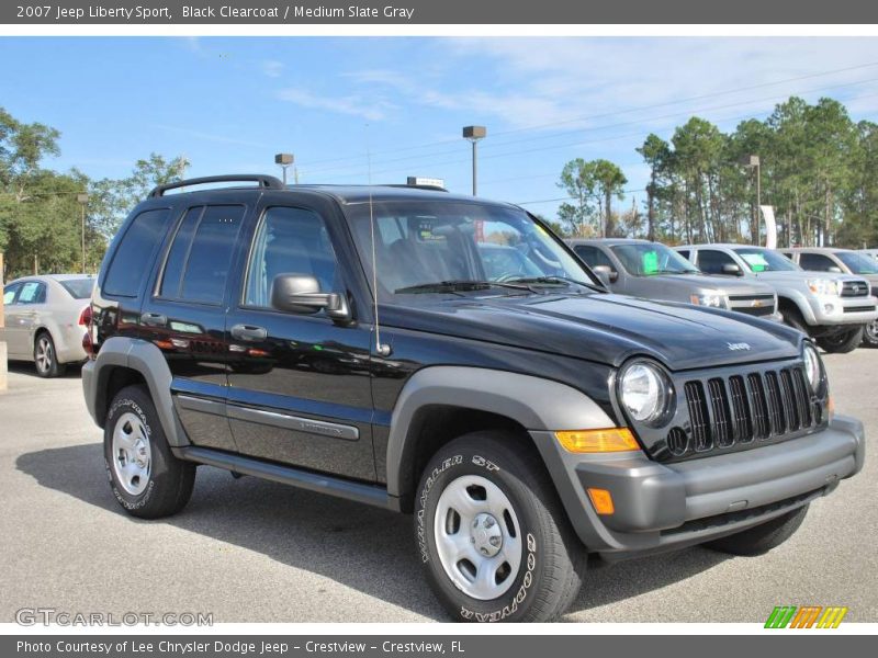 Black Clearcoat / Medium Slate Gray 2007 Jeep Liberty Sport