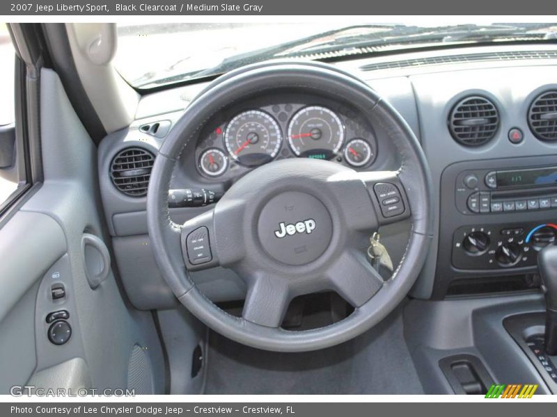 Black Clearcoat / Medium Slate Gray 2007 Jeep Liberty Sport