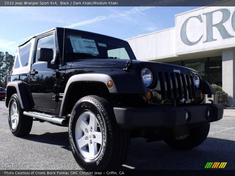 Black / Dark Khaki/Medium Khaki 2010 Jeep Wrangler Sport 4x4