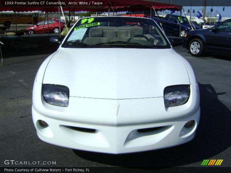 Arctic White / Taupe 1999 Pontiac Sunfire GT Convertible