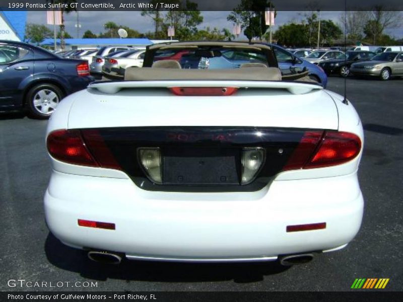 Arctic White / Taupe 1999 Pontiac Sunfire GT Convertible