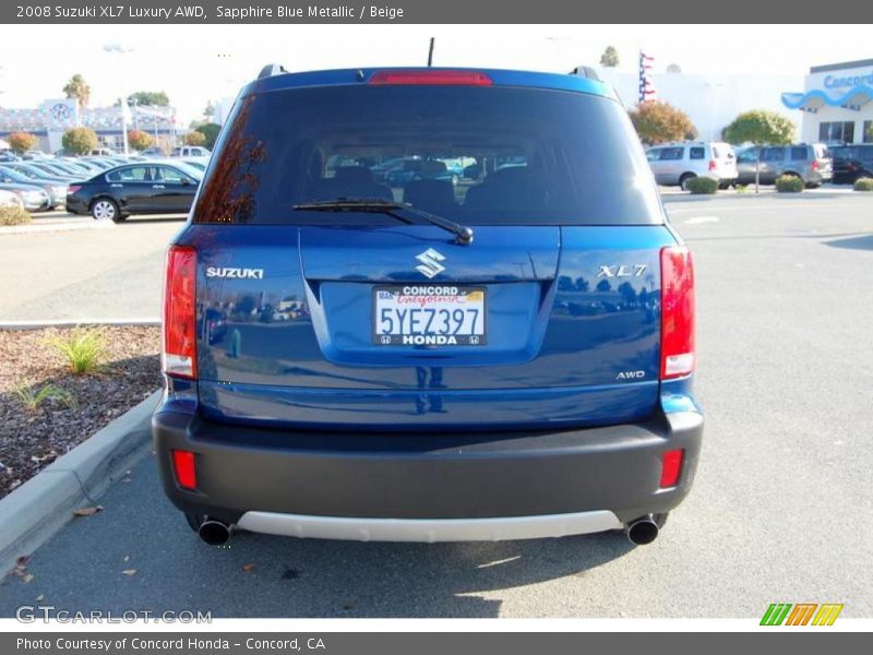Sapphire Blue Metallic / Beige 2008 Suzuki XL7 Luxury AWD