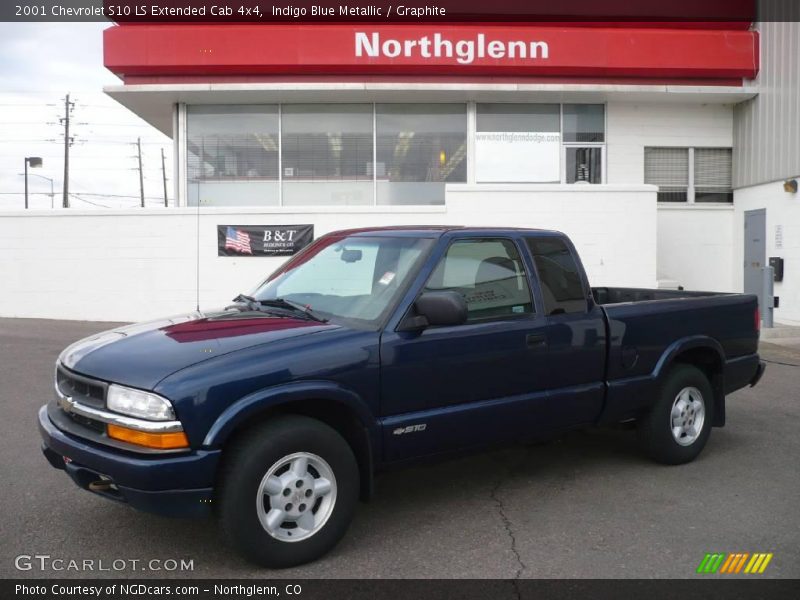 Indigo Blue Metallic / Graphite 2001 Chevrolet S10 LS Extended Cab 4x4