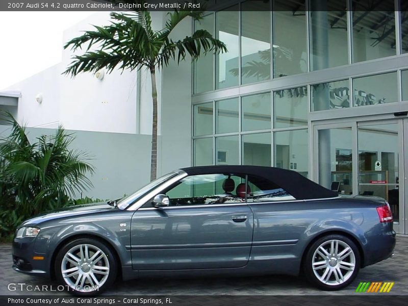 Dolphin Grey Metallic / Red 2007 Audi S4 4.2 quattro Cabriolet