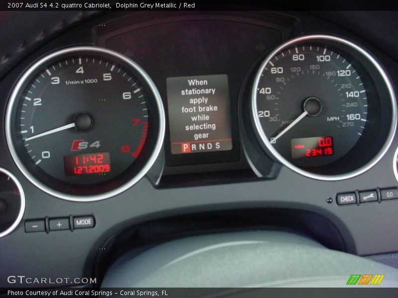 Dolphin Grey Metallic / Red 2007 Audi S4 4.2 quattro Cabriolet