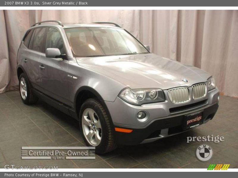 Silver Grey Metallic / Black 2007 BMW X3 3.0si