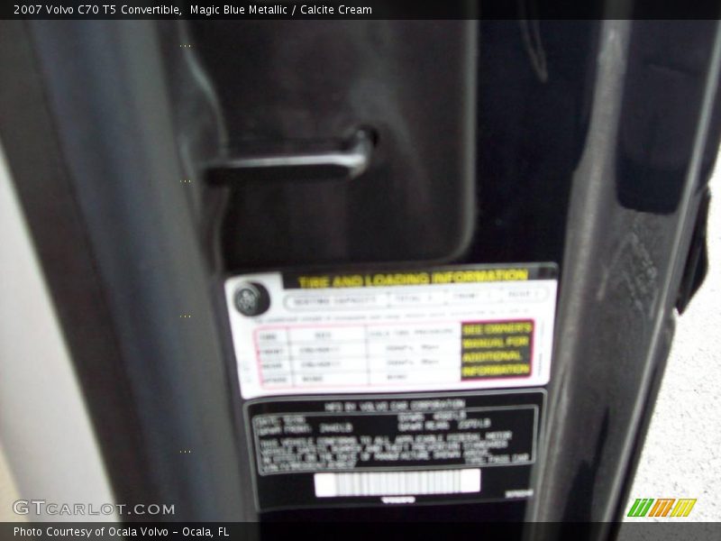 Magic Blue Metallic / Calcite Cream 2007 Volvo C70 T5 Convertible