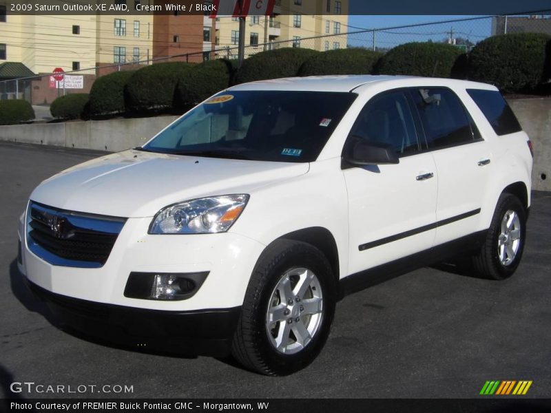 Cream White / Black 2009 Saturn Outlook XE AWD