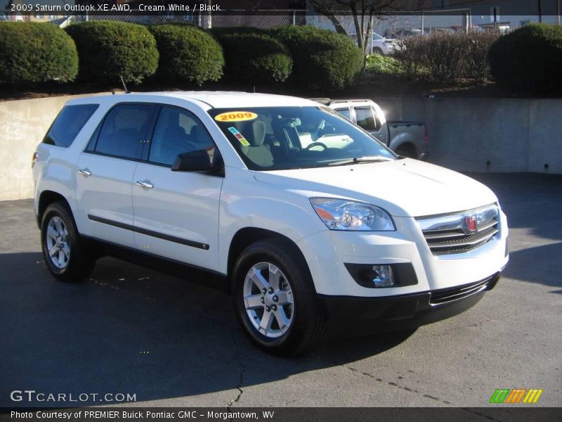 Cream White / Black 2009 Saturn Outlook XE AWD