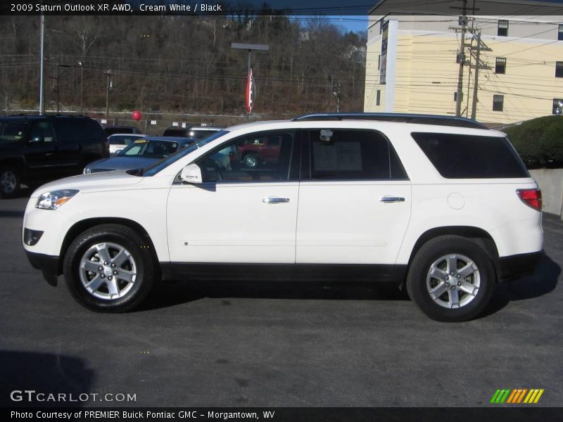 Cream White / Black 2009 Saturn Outlook XR AWD