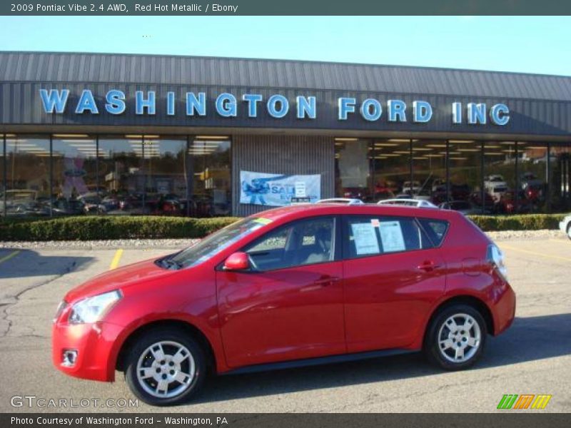 Red Hot Metallic / Ebony 2009 Pontiac Vibe 2.4 AWD
