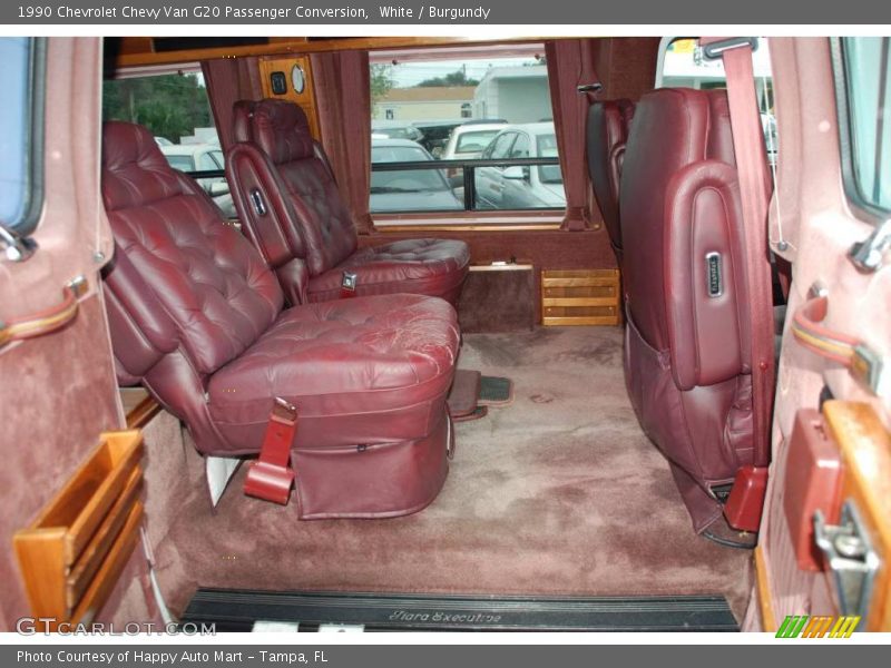 White / Burgundy 1990 Chevrolet Chevy Van G20 Passenger Conversion
