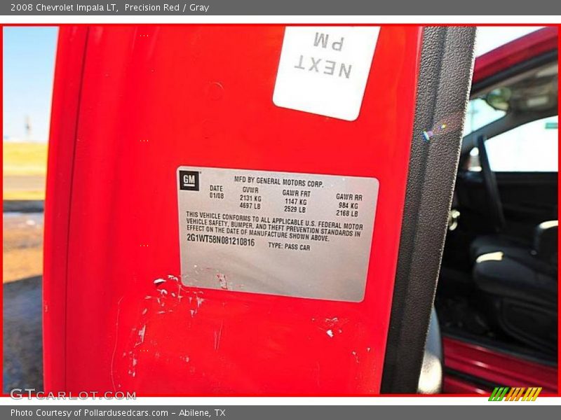 Precision Red / Gray 2008 Chevrolet Impala LT
