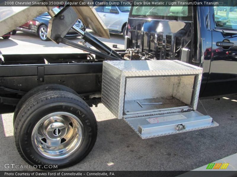 Dark Blue Metallic / Light Titanium/Dark Titanium 2008 Chevrolet Silverado 3500HD Regular Cab 4x4 Chassis Dump Truck