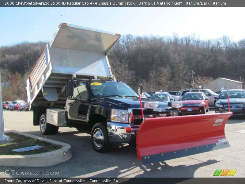 Dark Blue Metallic / Light Titanium/Dark Titanium 2008 Chevrolet Silverado 3500HD Regular Cab 4x4 Chassis Dump Truck