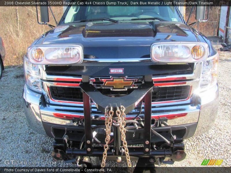 Dark Blue Metallic / Light Titanium/Dark Titanium 2008 Chevrolet Silverado 3500HD Regular Cab 4x4 Chassis Dump Truck