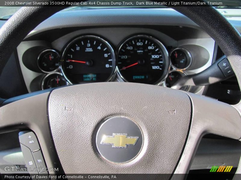 Dark Blue Metallic / Light Titanium/Dark Titanium 2008 Chevrolet Silverado 3500HD Regular Cab 4x4 Chassis Dump Truck