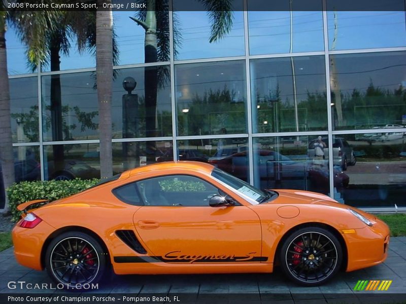 Orange / Black 2008 Porsche Cayman S Sport