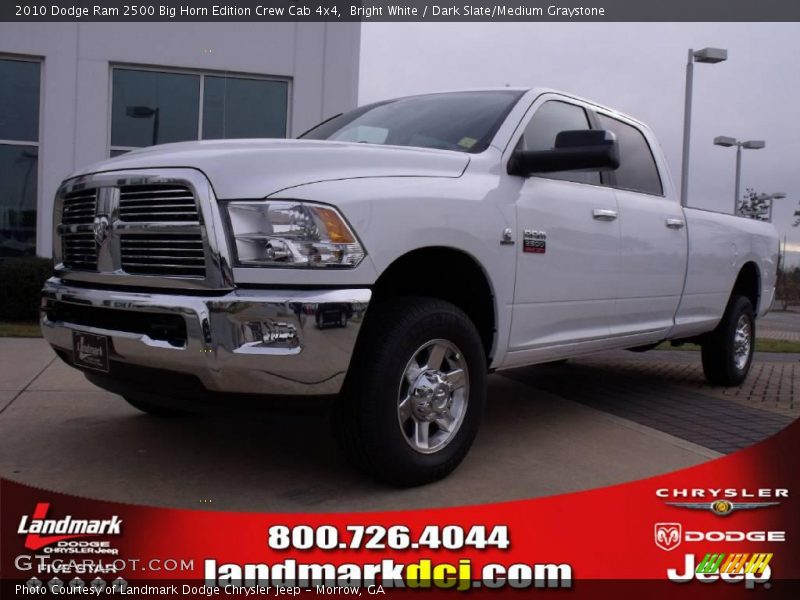 Bright White / Dark Slate/Medium Graystone 2010 Dodge Ram 2500 Big Horn Edition Crew Cab 4x4