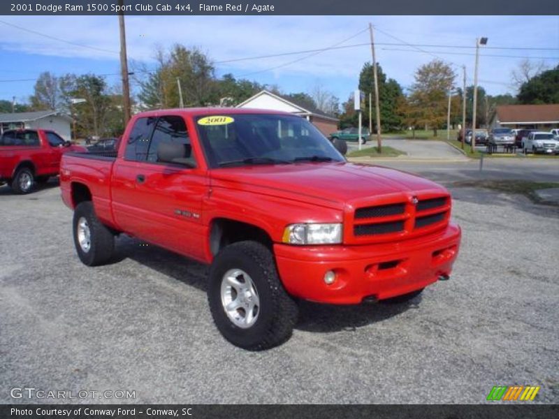 Flame Red / Agate 2001 Dodge Ram 1500 Sport Club Cab 4x4