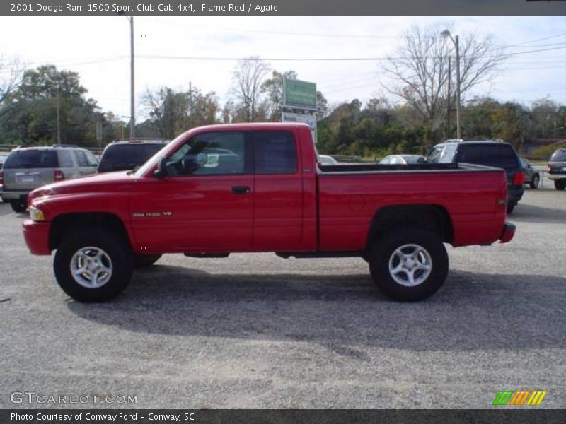 Flame Red / Agate 2001 Dodge Ram 1500 Sport Club Cab 4x4