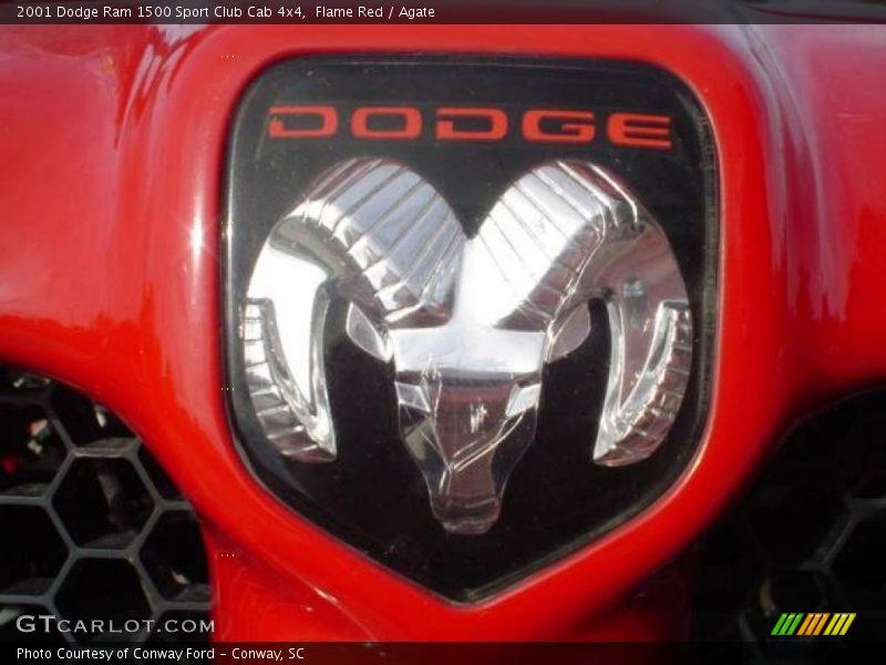 Flame Red / Agate 2001 Dodge Ram 1500 Sport Club Cab 4x4