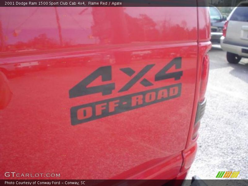 Flame Red / Agate 2001 Dodge Ram 1500 Sport Club Cab 4x4