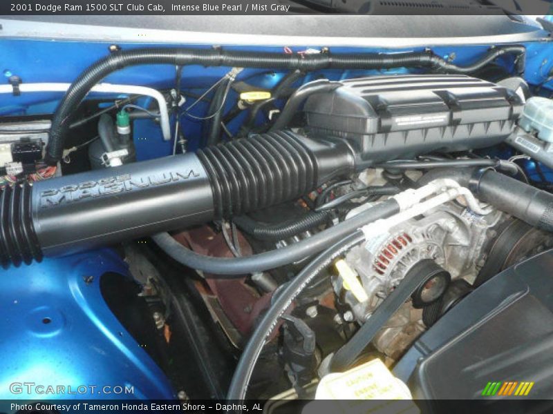 Intense Blue Pearl / Mist Gray 2001 Dodge Ram 1500 SLT Club Cab