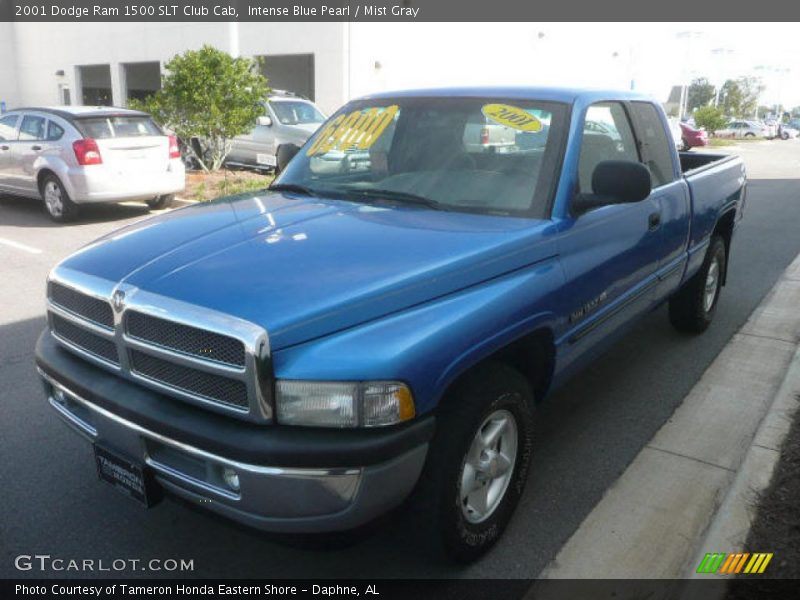 Intense Blue Pearl / Mist Gray 2001 Dodge Ram 1500 SLT Club Cab