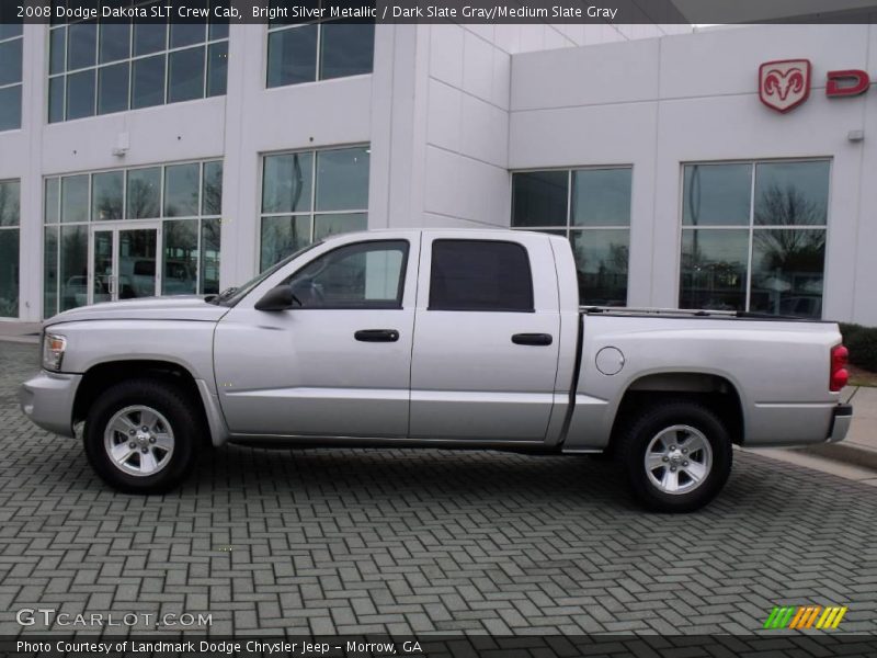 Bright Silver Metallic / Dark Slate Gray/Medium Slate Gray 2008 Dodge Dakota SLT Crew Cab