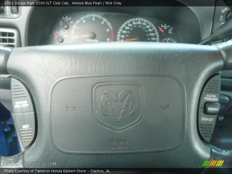Intense Blue Pearl / Mist Gray 2001 Dodge Ram 1500 SLT Club Cab