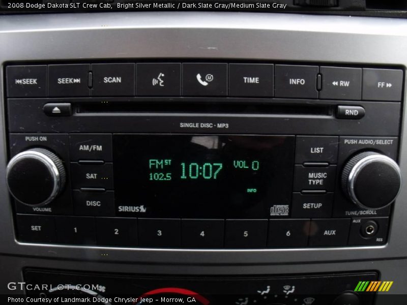 Bright Silver Metallic / Dark Slate Gray/Medium Slate Gray 2008 Dodge Dakota SLT Crew Cab