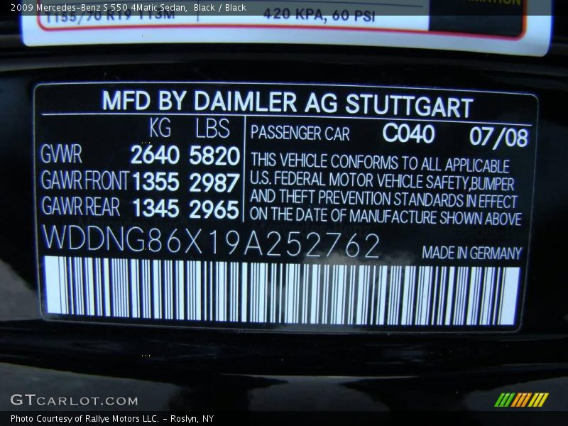 Black / Black 2009 Mercedes-Benz S 550 4Matic Sedan