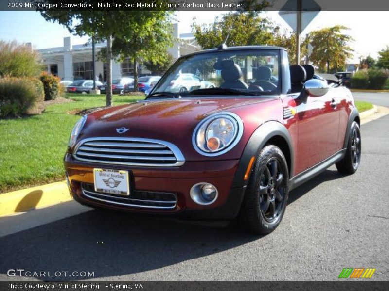 Nightfire Red Metallic / Punch Carbon Black Leather 2009 Mini Cooper Convertible