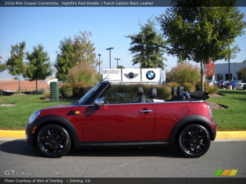 Nightfire Red Metallic / Punch Carbon Black Leather 2009 Mini Cooper Convertible