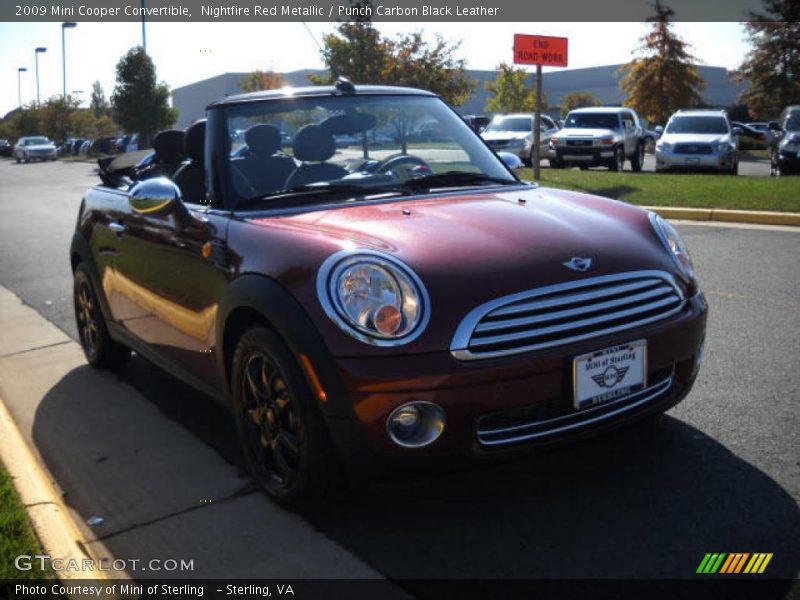 Nightfire Red Metallic / Punch Carbon Black Leather 2009 Mini Cooper Convertible