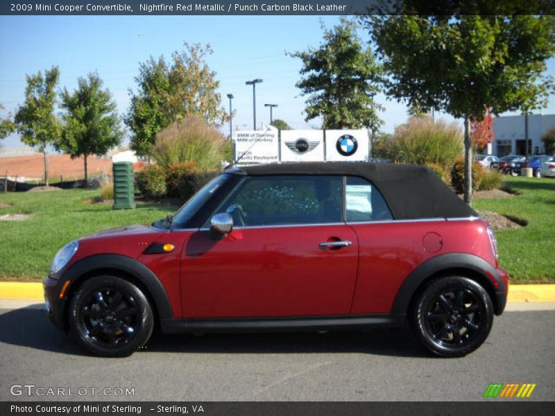 Nightfire Red Metallic / Punch Carbon Black Leather 2009 Mini Cooper Convertible