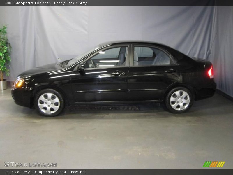 Ebony Black / Gray 2009 Kia Spectra EX Sedan